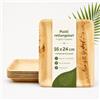 HS Hygiene System Hygiene System Biochic Piatti Rettangolari in Foglia di Palma 16x24 cm, 6 Pezzi, Monouso Compostabili per Antipasti e Buffet