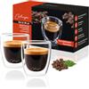 Colenja Set di 2 tazzine caffe vetro a doppia parete 80 ml - Bicchieri espresso di alta qualità - Vetro elegante e resistente ai graffi - Idea regalo - Vetro borosilicato - Lavabili in lavastoviglie