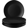 MIAMIO - set da 6 piatti ceramica 26 cm Le Papillon (Nero) per cucina | Piatti in ceramica per pasti e dessert, 26 cm, Le Papillon (Nero). Lavabile in lavastoviglie per l'uso quotidiano.