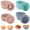 gexuamz Stampi in Silicone, 24 Pezzi Riutilizzabili Stampo Muffin, Antiaderenti Pirottini per Friggitrice Ad Aria, 4 Forme Stampo Ciambella per Torte, Creme e Budini (Sicuri in forno fino a 220 °C)