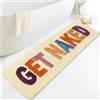 Ragelion Tappetino da bagno Get Naked Bath Mat, tappetino da bagno, antiscivolo, lavabile (beige, 150 x 50 cm)