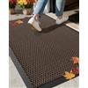 COLOR&GEOMETRY Zerbino Ingresso Esterno Elasticizzato in Seta - Tappeto Ingresso Esterno per Porte, Patio e Esterni - Antiscivolo, Resistente e Asciugatura Rapida, 80x120 cm Marrone