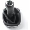 Car Passion Cuffia + Pomello + Ghiera Telaio Cromato Compatibile con Opel 5 Marce | Copri Cambio Auto Cuciture Nere con Telaio Cromato - Compatibile con Opel Corsa D a Cambio Manuale - Ricambio Auto