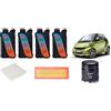 Generico Kit Tagliando per Smart 451 1.0 MHD Benzina, Filtro Olio, Filtro Aria, Filtro Abitacolo, Olio Motore 5W-30 4L