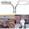 DREAMIZER Specchietti Moto Retrovisore Forma Ovale Cromo,8mm/10mm Filettato Specchietto Retrovisore Compatibile con Harley Road King Softail Glide Dyna Chopper Bobber Touring Cruiser Street Bike
