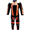 BI ESSE - Tuta da MINIMOTO per bambino in pelle e cordura professionale, completa di protezioni (Nero/Arancione, XS (7 anni))