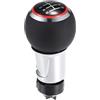Partuto Pomello del Cambio Manuale a 6 Velocità - Leva del Cambio per Audi A4 S4 B8 2007-2015 in Plastica Effetto Pelle Nera Rossa Argento - 1 Pezzo
