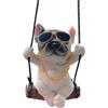 TOEECY Ciondolo per Auto Ornamento Auto Bulldog Ciondolo Divertente Ciondolo per Auto Cute Ornamento Accessori Idea Regalo (Bianco)