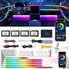Sunshine smile Kit Luce Ambientale per Auto, Striscia LED RGB Interni, 18in1 con APP e Telecomando, Illuminazione Fredda