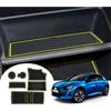 GAFAT Compatibile con Peugeot 208 e-208/2008 e-2008 GT Line 2026 2025-2020 Tappetini Antiscivolo in Gomma per Portaoggetti Bracciolo, Portabicchieri, Cuciture Porta, 208 Accessori (Giallo-Verde 1)