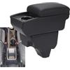 TNTGEBFVBG Bracciolos centrales auto Per Peugeot 208 2008 2019-2024 Bracciolo Portaoggetti Per Auto Parti Di Retrofit Dedicate Accessori Interni Box Bracciolo Console Centrale(C Black white NOUSB)
