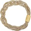 Breil, Collezione Magnetica System, Bracciale Donna Small Golden Twist, in Acciaio Lucido IP Gold, con Micro Catene Intrecciate e Pratica Chiusura con Magnete, Lunghezza 19.5 cm, Colore Gold