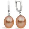 Secret & You Orecchini pendenti con perle coltivate d'acqua dolce 10-11 mm Secret & You Argento sterling 925 - Disponibili in diversi colori naturali bianco, rosa e arancione e trattati grigio e nero