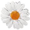 ba bijou-art Spilla da Donna Fiore Margherita Fermagli Gioiello Smalto Placcato Argento 4,5 x 4,5 cm