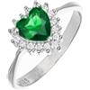 Sakrami Anello Donna Argento 925 con Zircone Verde Cuore e Zirconi Bianchi - Finitura Rodiata Elegante Scatola Incisa Personalizzata - Idea Regalo Compleanno Festa della Mamma Natale (20)