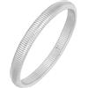 Eigso Acciaio inossidabile Bracciale d'argento Stretch per le donne Moda Bracciale flessibile Chunky per le donne Uomini