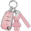 RXXR Cover Protettivo per Chiave Auto Rosa per Audi A1 A3 A4 A6 A8 Quattro Q3 Q7 S3 S6 RS3 RS6 R8 TT TTS 3 Tasti Telecomando a Flip Cover Morbido TPU