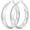 Senteria Orecchini Senteria in argento 925, orecchini a cerchio per donna, orecchini a cerchio ipoallergenici in argento 925, orecchini grandi, leggeri e spessi da donna 25/30/40/50 mm
