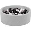 Petsona Piscina per Cani E Gatti in Morbida Schiuma Piscina per Cani 90X30cm/200 Palline Colorate Area Giochi per Cani E Gatti Fodera Rimovibile E Lavabile, Grigio Chiaro: Grigio/Bianco/Nero
