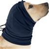 XFSRG Paraorecchie Cane Riduce Rumore e Calma il Pet Facile da Indossare Regolabile Cappuccio Calmante per Cani e Gatti(Blu scuro/L)