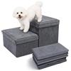 BUERPINKING Scaletta per Cani, Scala per Cani Con Vano Portaoggetti, Scaletta Pieghevole, Gradini per Adatto a di taglia piccola e grande