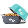 YUDANSI 2pc Acciaio Inox Ciotole per Cani, 860ml Antiscivolo Ciotole Cani