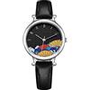 HSHTTKL Regalo di compleanno Orologio da donna in stile cinese retrò, orologio al quarzo con design a ventaglio pieghevole con quadrante da 32 mm, orologio da polso con cinturino in pelle PU regolabile