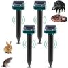 GOMETY 4 spaventapasseri a energia solare, per talpe, a energia solare, IP65, impermeabile, per giardino, prato, gopher serpenti (4)
