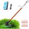 Litheli Decespugliatore a batteria da 20 V, 25 cm, con batteria e motore potente, batteria da 2,0 Ah, adatto per prato da giardino e taglio esterno