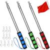 APXEL 3 Asta Bandiera Telescopica, 2m Asta Bandiera Portatile in Acciaio Inossidabile, Manuale Porta con Impugnatura Antiscivolo, 10 Ganci per Guide Turistiche, Campeggio, Insegnanti(Blu+Rosso+Verde)