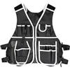 Sandyseptember Gilet multifunzione con tasche multiple e cinghie regolabili per elettricisti e falegnami, tessuto Oxford 600D, verde (bianco)