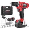 TEENO Trapano avvitatore a batteria 21V, dotato di 2 batterie da 1,5Ah, coppia di 35Nm, regolazione 18+1 livelli, 2 velocità, luce LED, ideale per progetti di bricolage