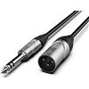 Audibax Pro Cavo XLR Maschio a Jack Bilanciato - Lunghezza 3 Metri - Connettori OFC ad Alta Trasmissione del Segnale - Rivestito in PVC - Massimo Isolamento - Diametro 6 mm - Colore Nero