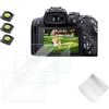K&F CONCEPT 3 Pellicole Protettive Compatibile con Canon R10 R100 | Include 3 coperture hot shoe con livella a bolla, 1 panno e adesivi, vetro temperato antigraffio - PF07