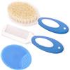 MR LION Set di spazzola e pettine per neonati e bambini, setole di capra morbide naturali, ideale per la culla, regalo perfetto per la lista dei bambini (blu)