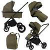 BabyLux® Passeggino 2in1 CASTOR, Set Pieghevole di Passeggino Leggero | Combinati con Navicella, Seggiolino Sportivo, Borsa Fasciatoio e altri Accessori, 4 Posizioni, 0-22 kg, protezione UV 50+