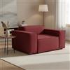 Talamo Italia - Poltrona Cristiana, Poltrona da salotto, 100% Made in Italy, Poltroncina relax in tessuto imbottito, Cm 160x95h70, Rosso