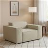 Talamo Italia - Poltrona Cristiana, Poltrona da salotto, 100% Made in Italy, Poltroncina relax in tessuto imbottito, Cm 160x95h70, Beige