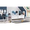 Dmora Letto per Bambini Wroclaw, Lettino per cameretta, Set Camera da Letto, Struttura Porta Materasso, 77x144 h56 cm, Bianco con Macchina