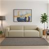 Talamo Italia - Divano fisso 3 posti Simona, Divano componibile lineare, Sofà moderno da soggiorno in tessuto, 100% Made in Italy, Cm 260x95h70, Beige