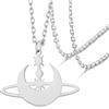 VASSAGO Saturno, collana da uomo e donna, in acciaio inox, con motivo a stelle di luna, per adolescenti, amici, compleanno, anniversario, gioielli, regalo, taglia unica, in acciaio inox, no, misura