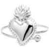 FREDDY Anello da Donna Cuore Sacro in Acciaio Silver, Anello Color Argento Regolabile Fedina Set Gioielli Donna