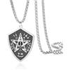 VASSAGO Collana con tetragramma per uomini e donne Collana con pentagramma in acciaio inossidabile Simbolo del nome ebraico di Dio Amuleto protettivo Gioielli pagani Wicca Regali