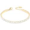 FREDDY - Bracciale Tennis In Acciaio Dorato Con Gemme Bianche, Donna, Oro, Unica
