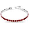 FREDDY - Bracciale Tennis In Acciaio Argento Con Gemme Rosse, Donna, Grigio, Unica