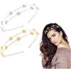 KHDULQ 2 Pezzi Stella Cerchietto Capelli Donna Doppia Fila di Stelle Cerchietto Cerchietto Bambina Cerchietti Capelli Fascia Capelli con Stelles Oro Argento Stelles Pour Natalizi Mariage (Stelle)