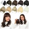 PARXITN Clip in Bangs Clip in Pony Estensioni per capelli sintetiche Flat Bang con tempie, frangia frontale frangia frangia per capelli in bianco e nero per donne frangia