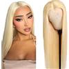 Creuost Perücke con capelli umani da 34 pollici #613 biondo chiaro 4x1 Swiss Spitze dritto pizzo frontale cuneo di capelli umani da donna perücken non processato brasiliano vergine capelli pre