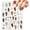 Cesujowaz French Leopard Print Nail Art Stickers, 5D Embossed Geometric Nail Decals for DIY Manicure, Jelly Butterfly Wings Nail Decoration, 1Pc