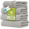 Ruggeri Set 4 Pezzi Asciugamani Bagno Ospiti, 40x50 cm, Cotone, Grigio | 500 g/m², tessuto Dobby, 4 ospite 40x50 cm, Lavabile in Lavatrice, 100% Cotone